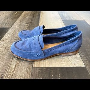 Gianni Bini Blue Suede Penny Loafers